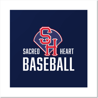 Sacred Heart baseball – white Posters and Art